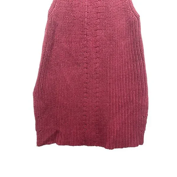 By Malene Birger Chunky Knit Linen Long Vest Womens Small Red Preppy Fisherman - Picture 13 of 16